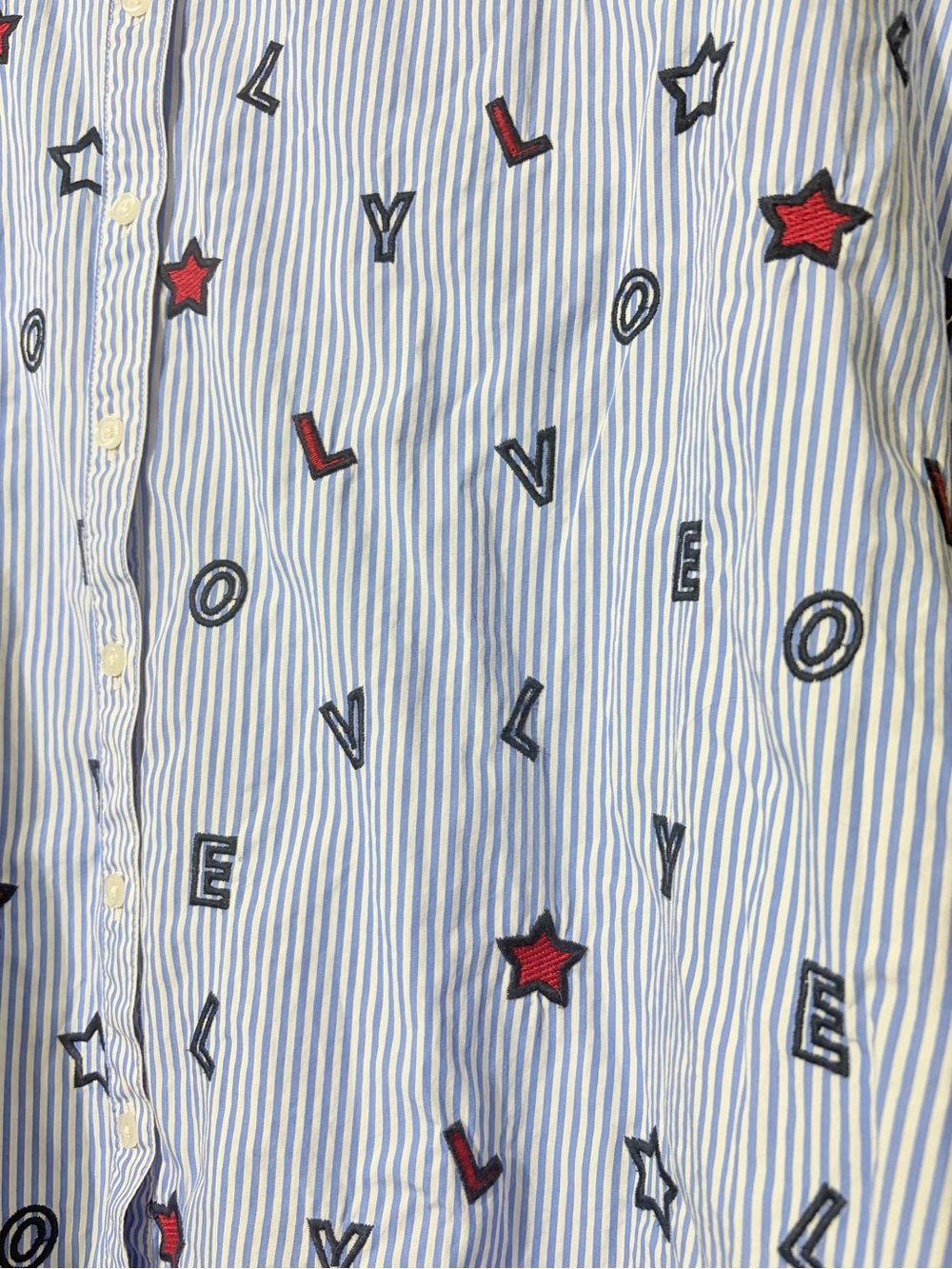 Joules Blue and White Striped Shirt with Red Trim - Picture 6 of 7
